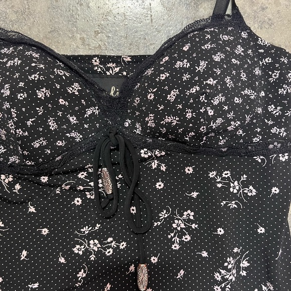 Vintage Bali Black Floral Printed Slip Dress - Picture 12 of 14